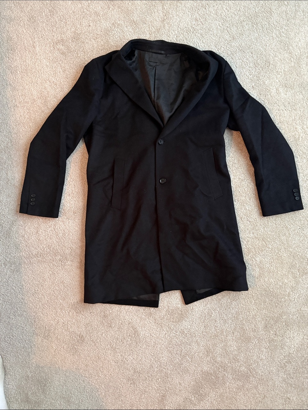 Uniqlo Black Men's Trench Coat - Single-Breasted